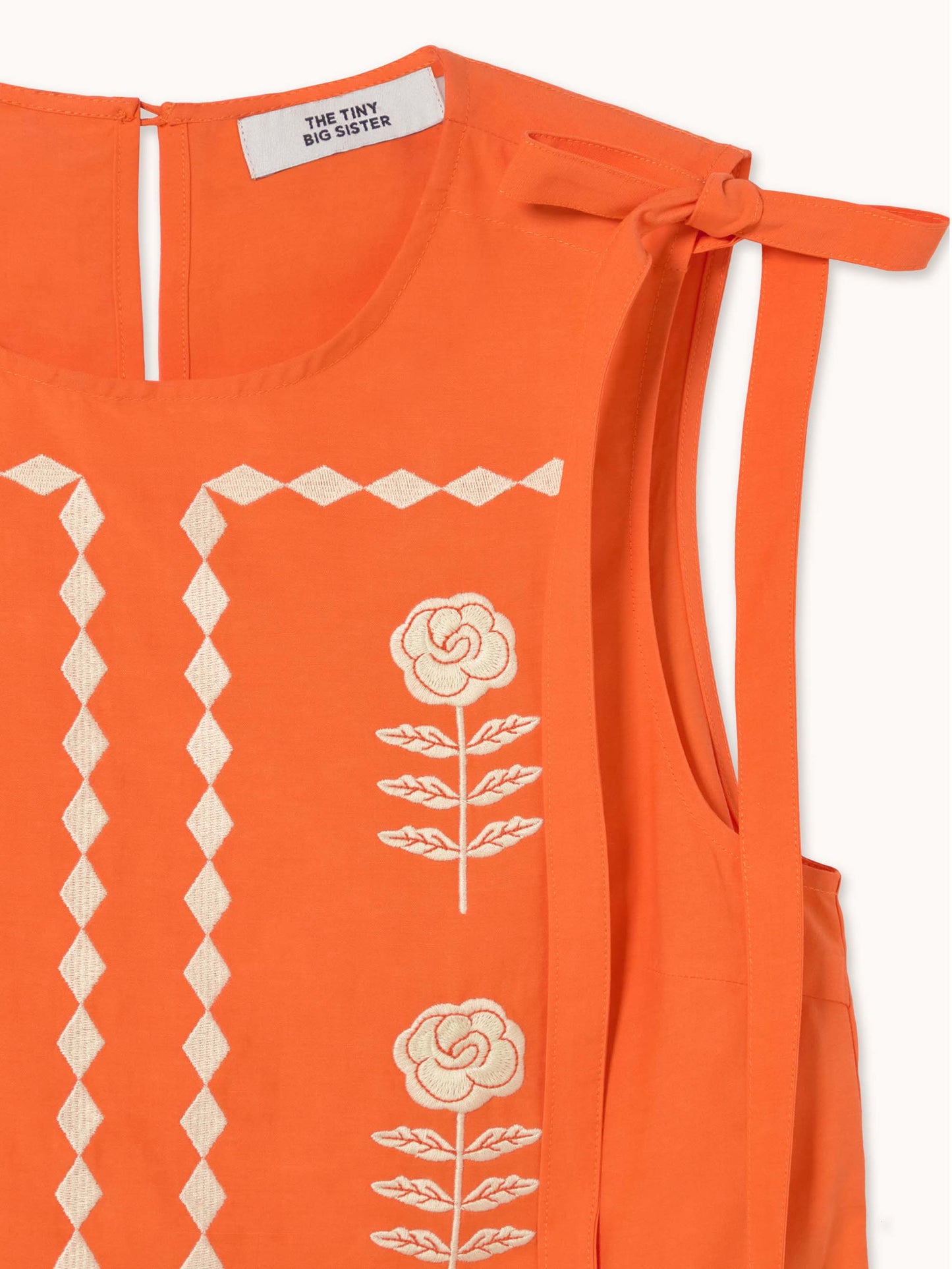 Orange Embroidered Top