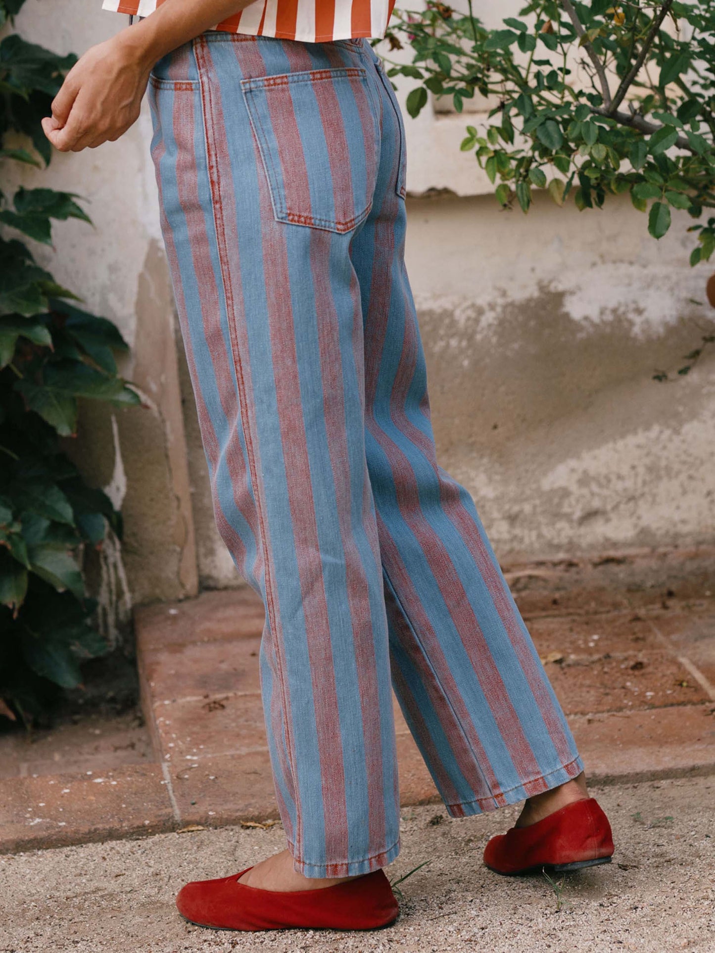 Maru Wide Stripes Denim Jeans