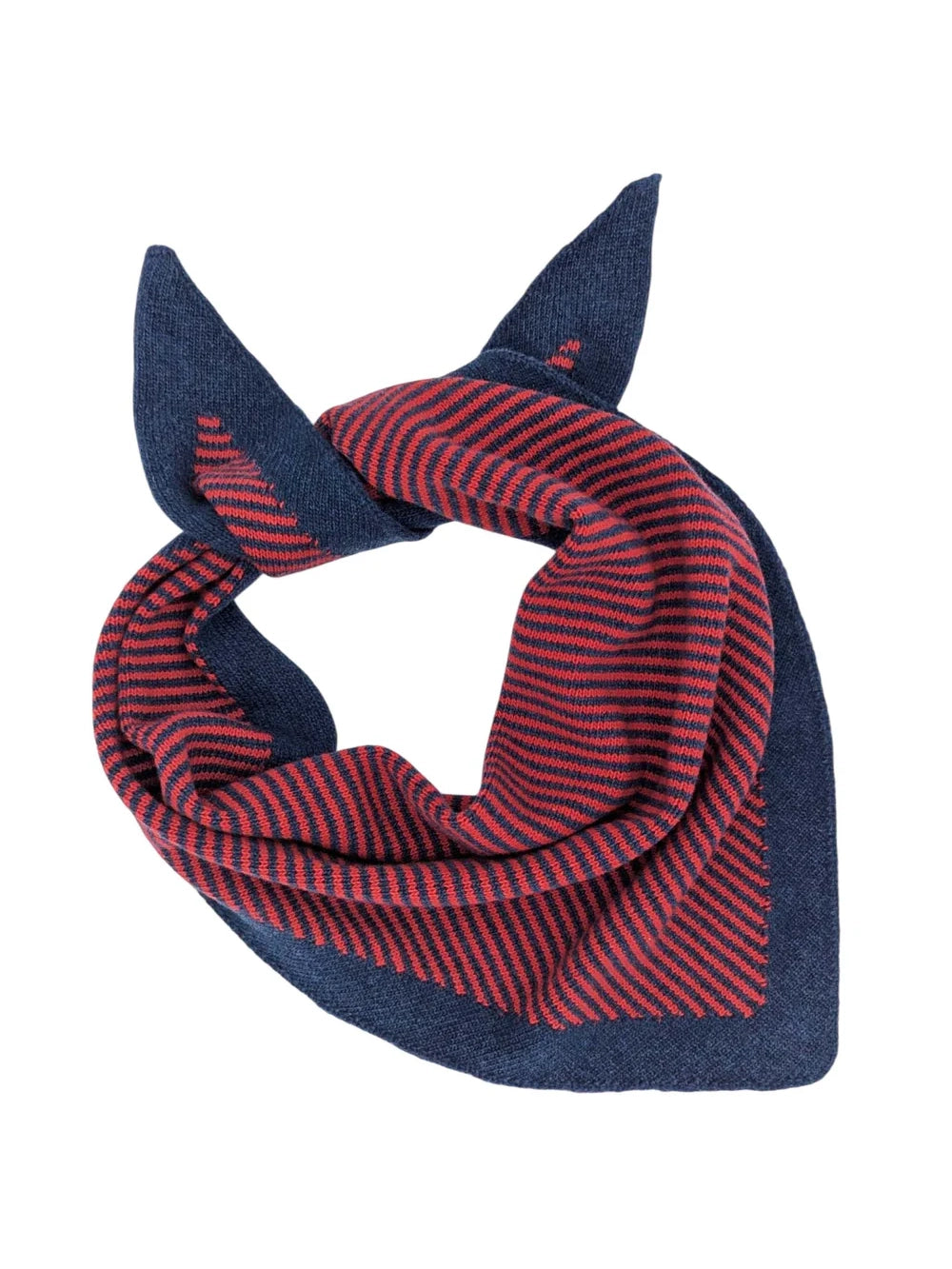 Scarlet Red & Navy Stripe Triangle Scarf