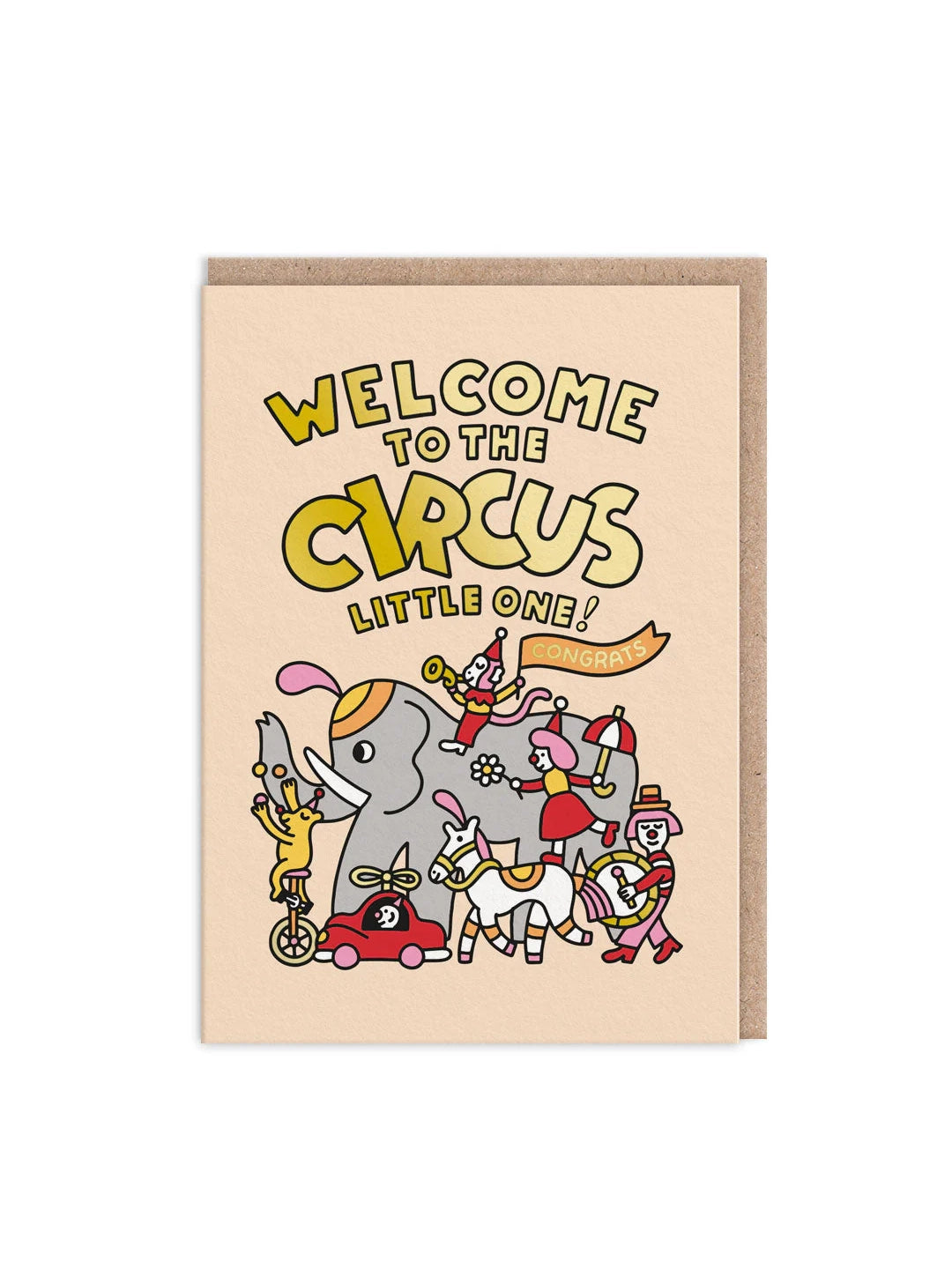 Welcome To The Circus New Baby Card