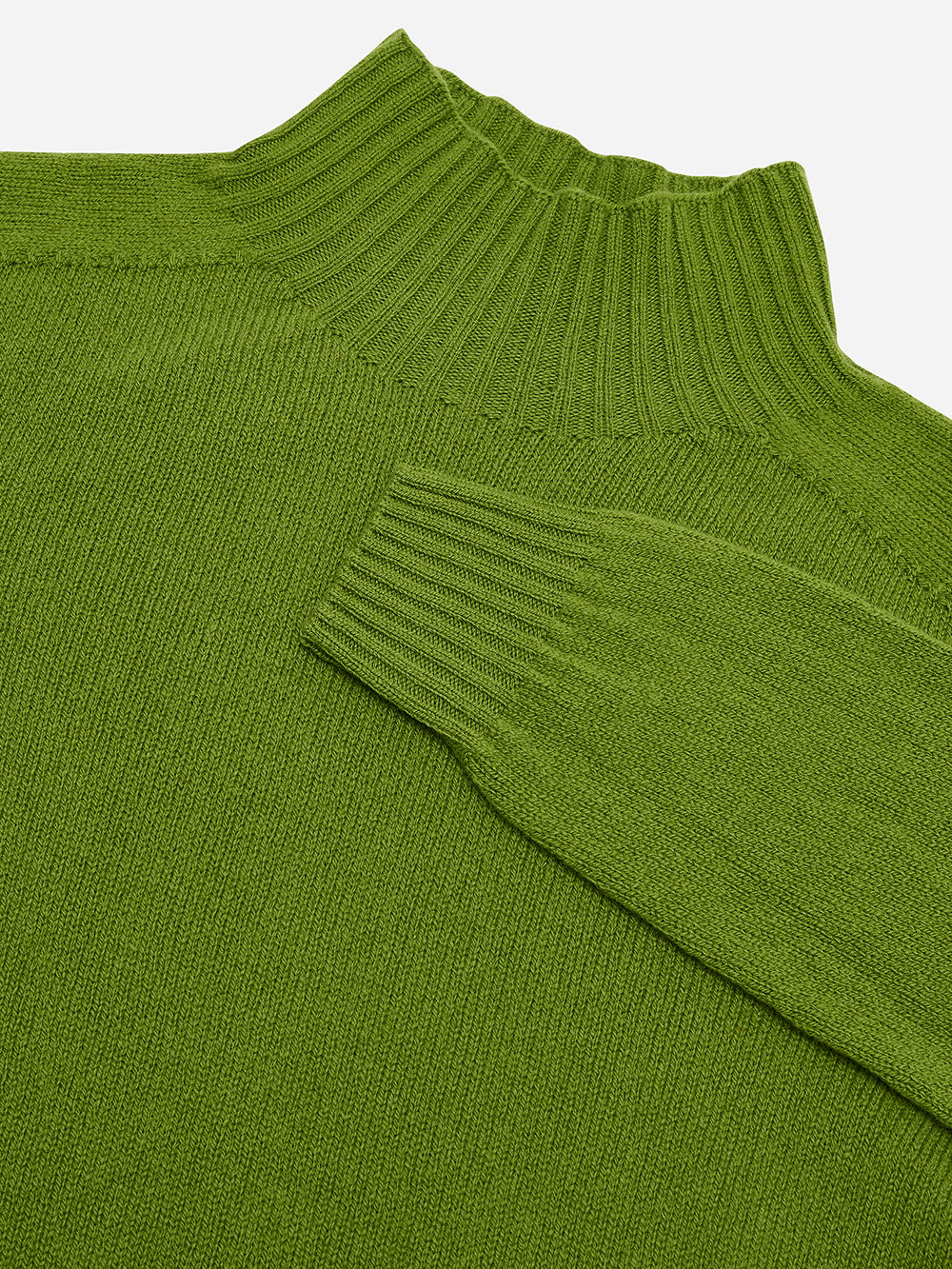 Vivid Green Mock Turtleneck Sweater