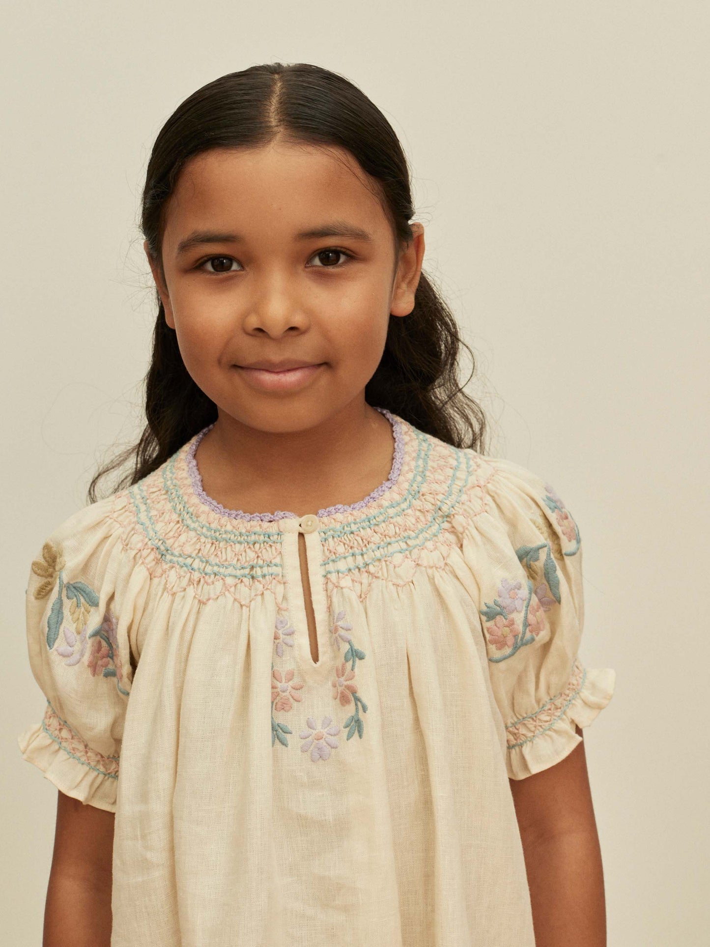 Verna Smock Dress - Cream