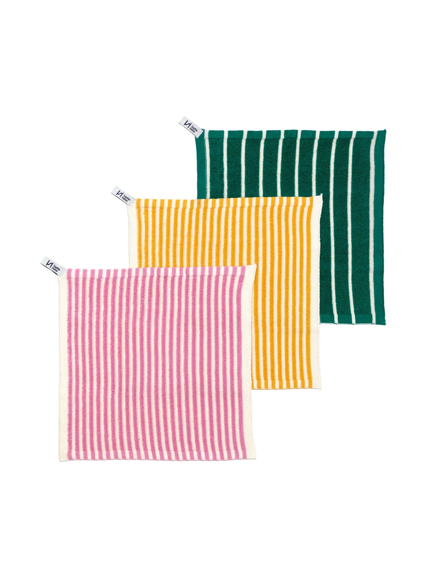 Striped Pink Terry Washcloths