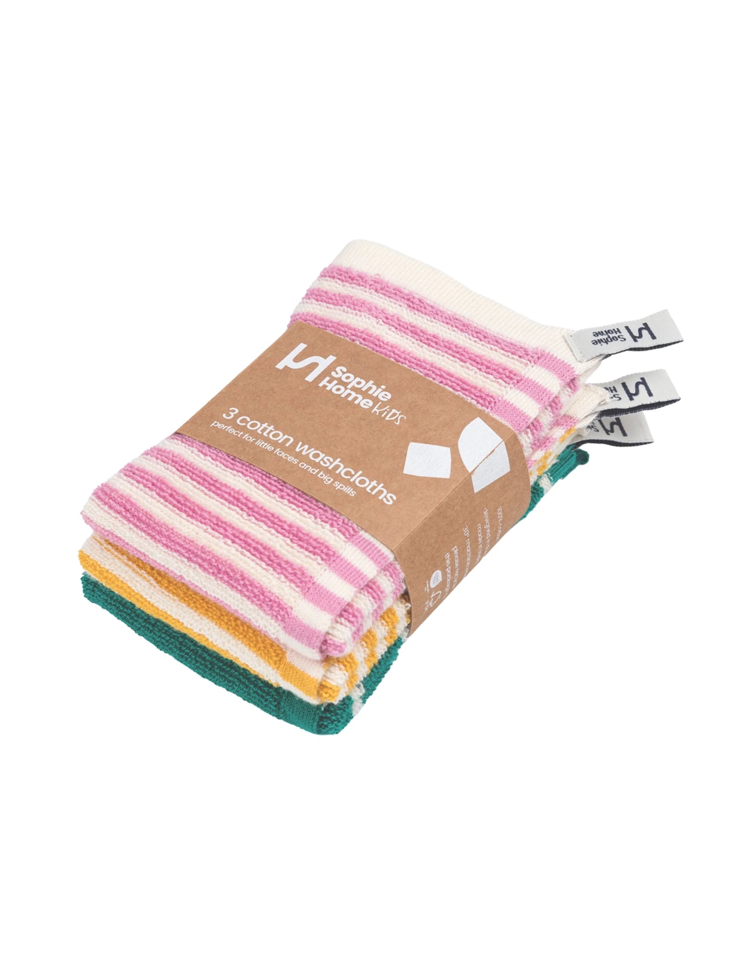Striped Pink Terry Washcloths
