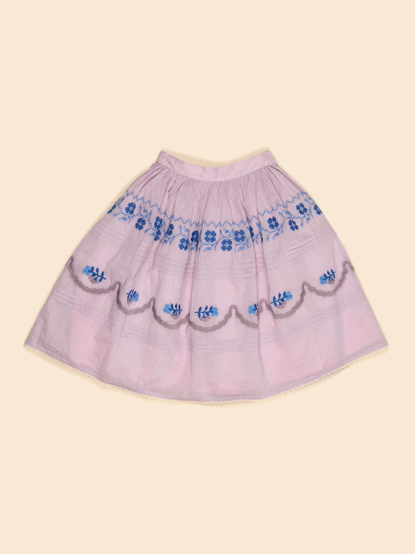 Wendy Structured Organdie Midi Skirt - Violet Crème
