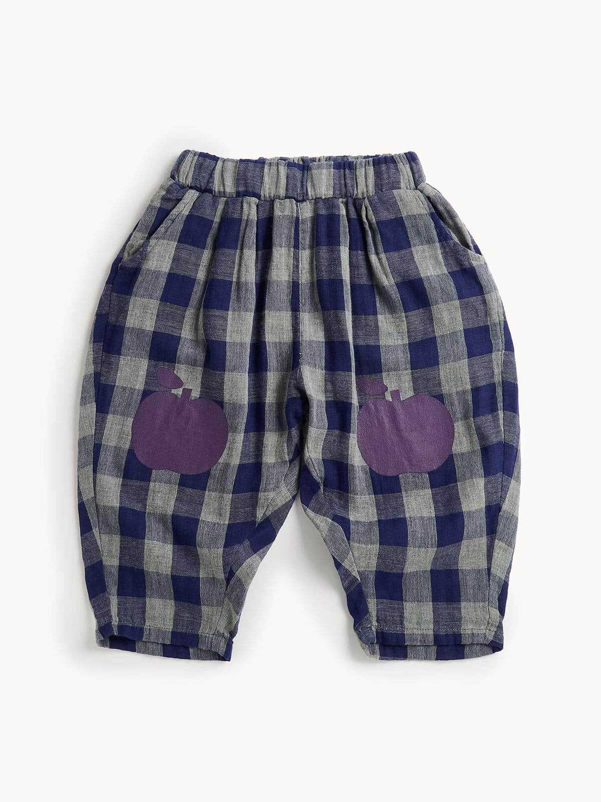 Apple Patch Blue Checker Trousers