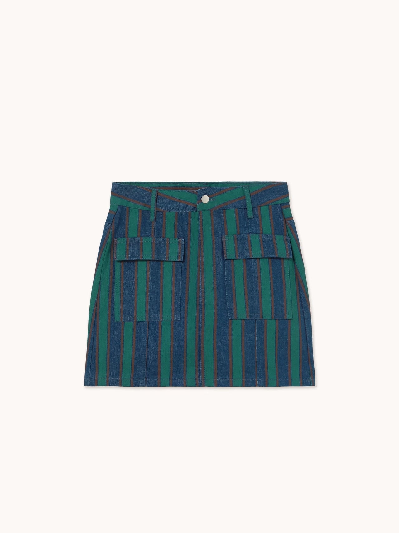 Striped Denim Mini Skirt