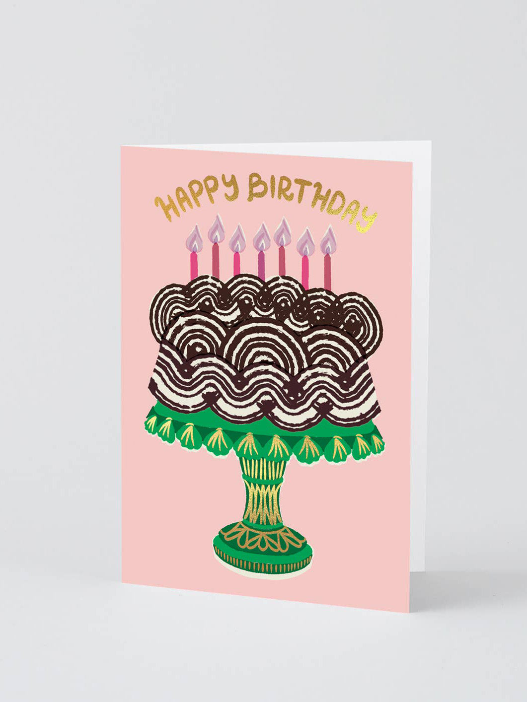Cake & Candles Happy Birthday Greetings Card