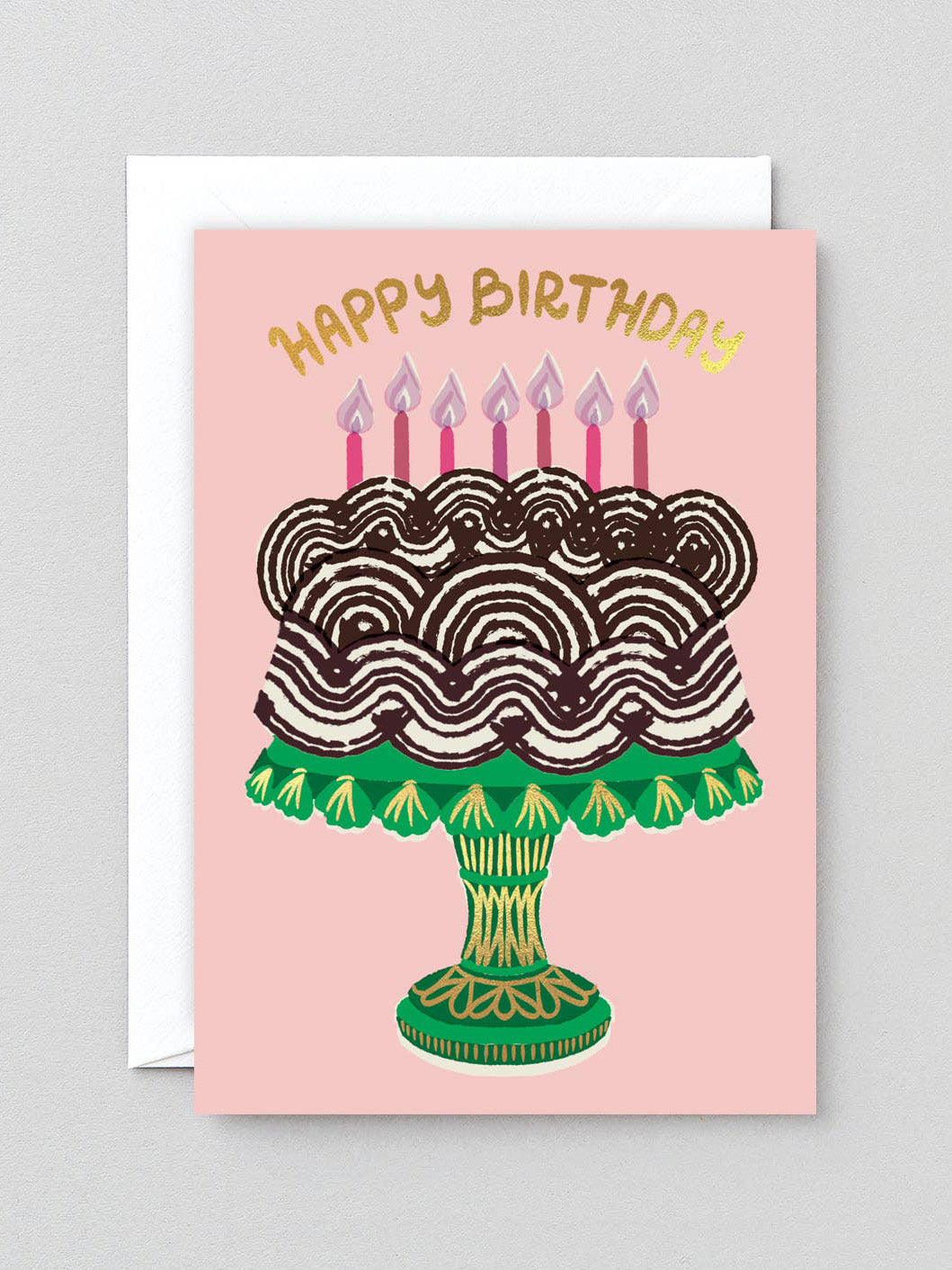 Cake & Candles Happy Birthday Greetings Card