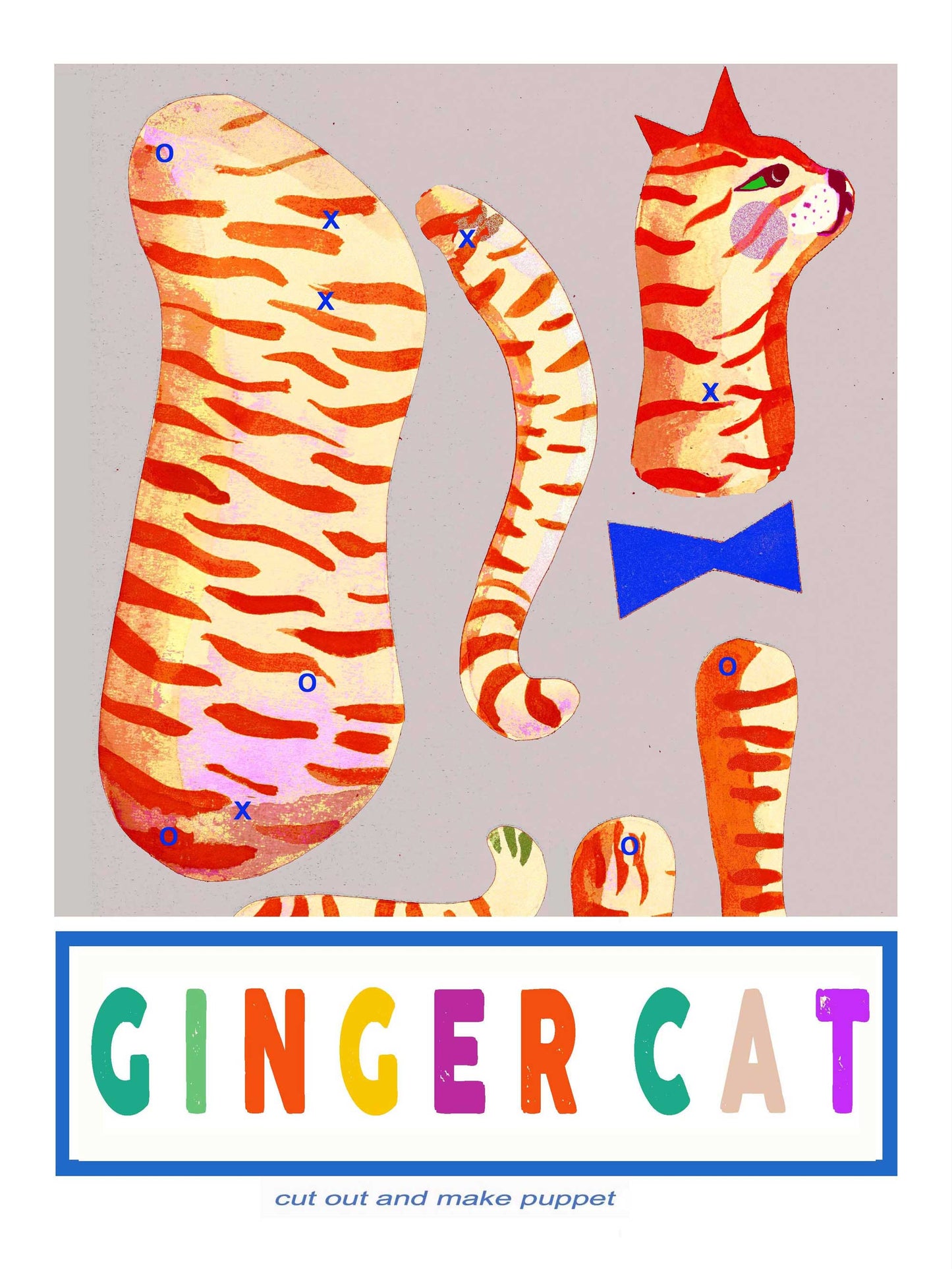 Cut and Make Ginger Cat Puppet