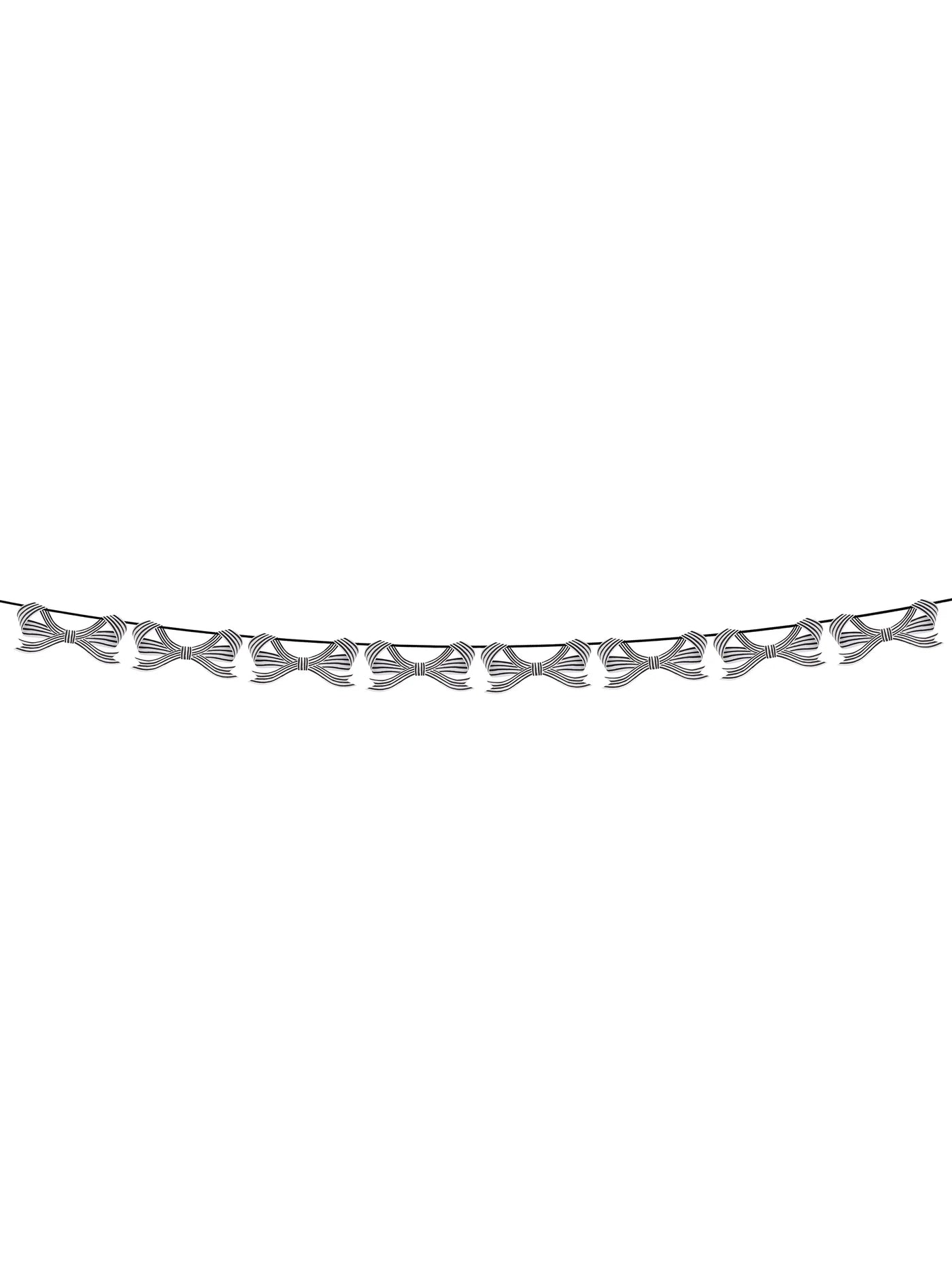 Black & White Stripy Bow Garland