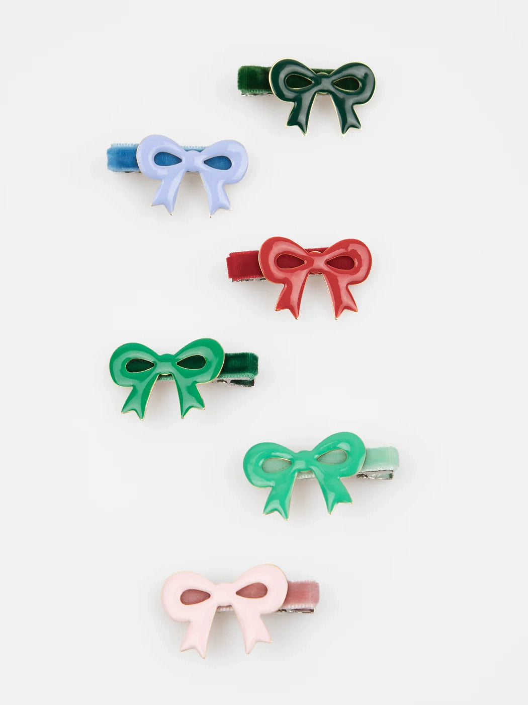 Bow Enamel Hair Slides
