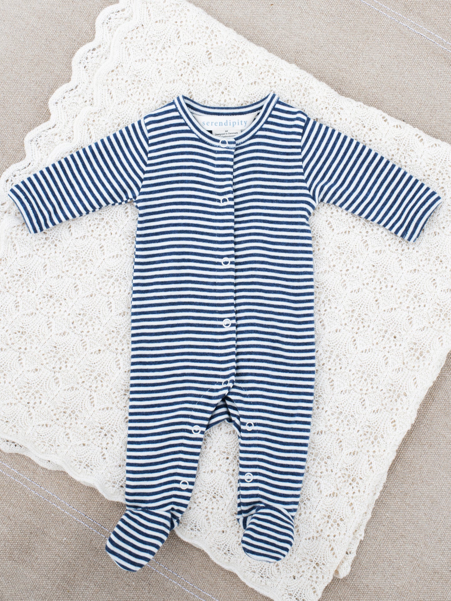 Navy Stripe Sleepsuit